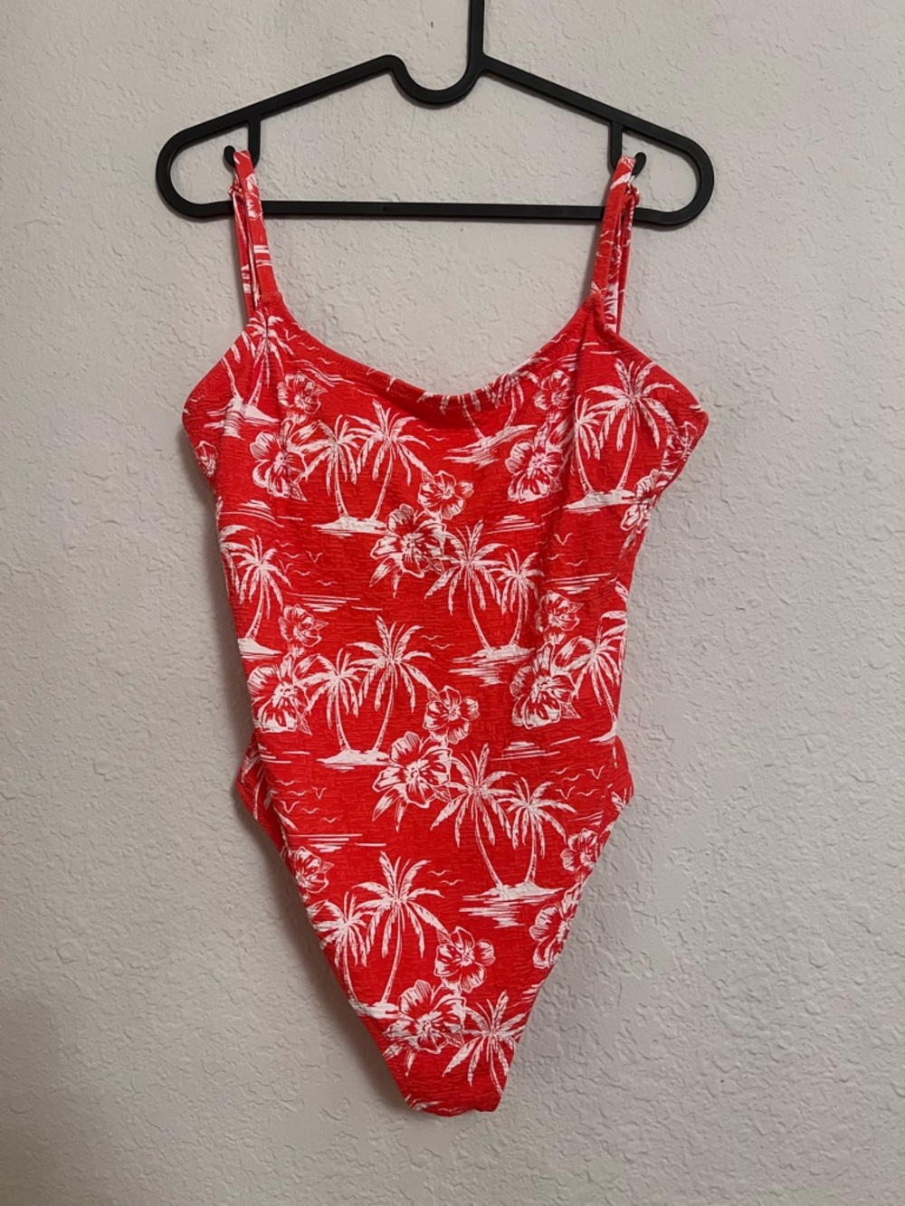 Roxy Red Tropical Print One-Piece Swimsuit